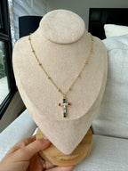 Collar cruz multicolor