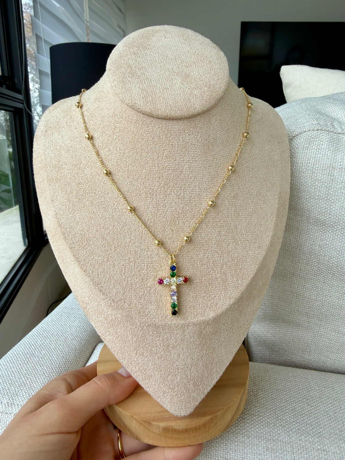Collar cruz multicolor