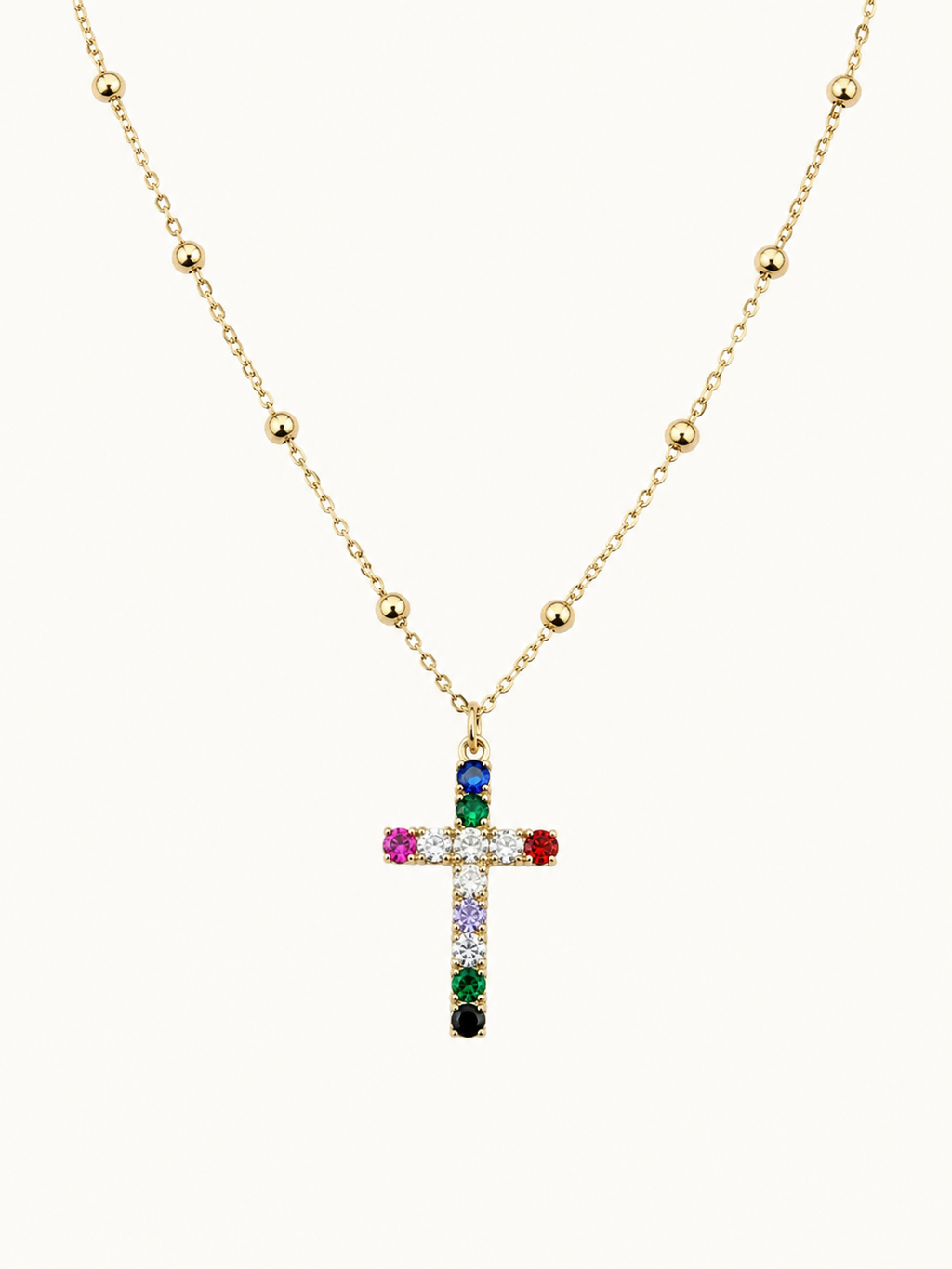 Collar cruz multicolor