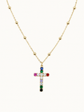 Collar cruz multicolor