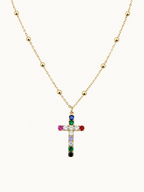 Collar cruz multicolor