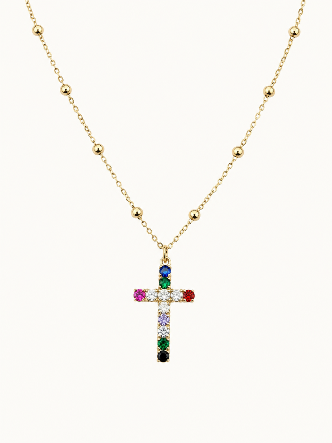 Collar cruz multicolor