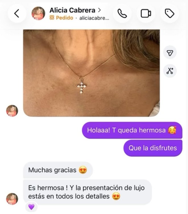 Mensaje de Alicia: es hermosa y la presentacion de lujo