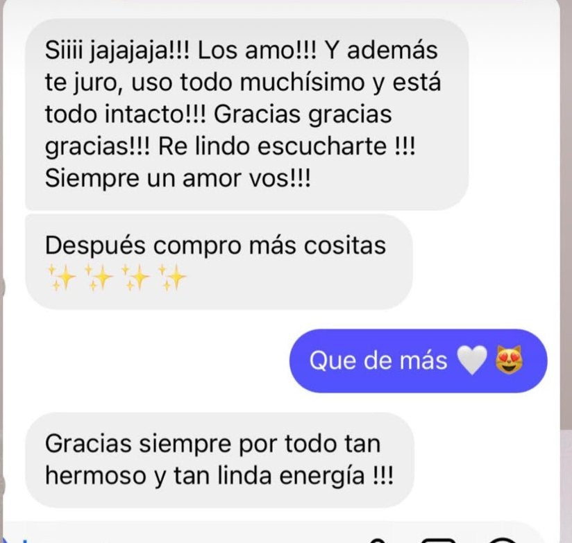 Mensaje de una clienta: uso todo muchisimo y esta todo intacto